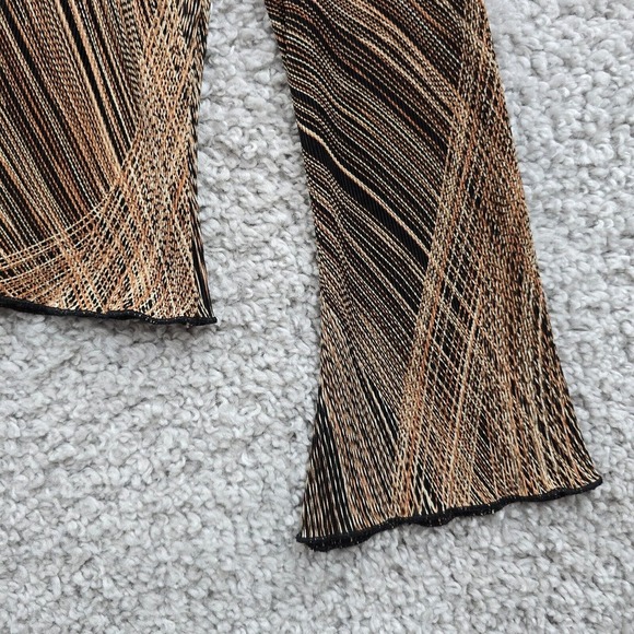 Vintage Arden B Shirt Womens Large Brown Flare Sleeves V-Neck Boho Stretch Y2K - Picture 2 of 12